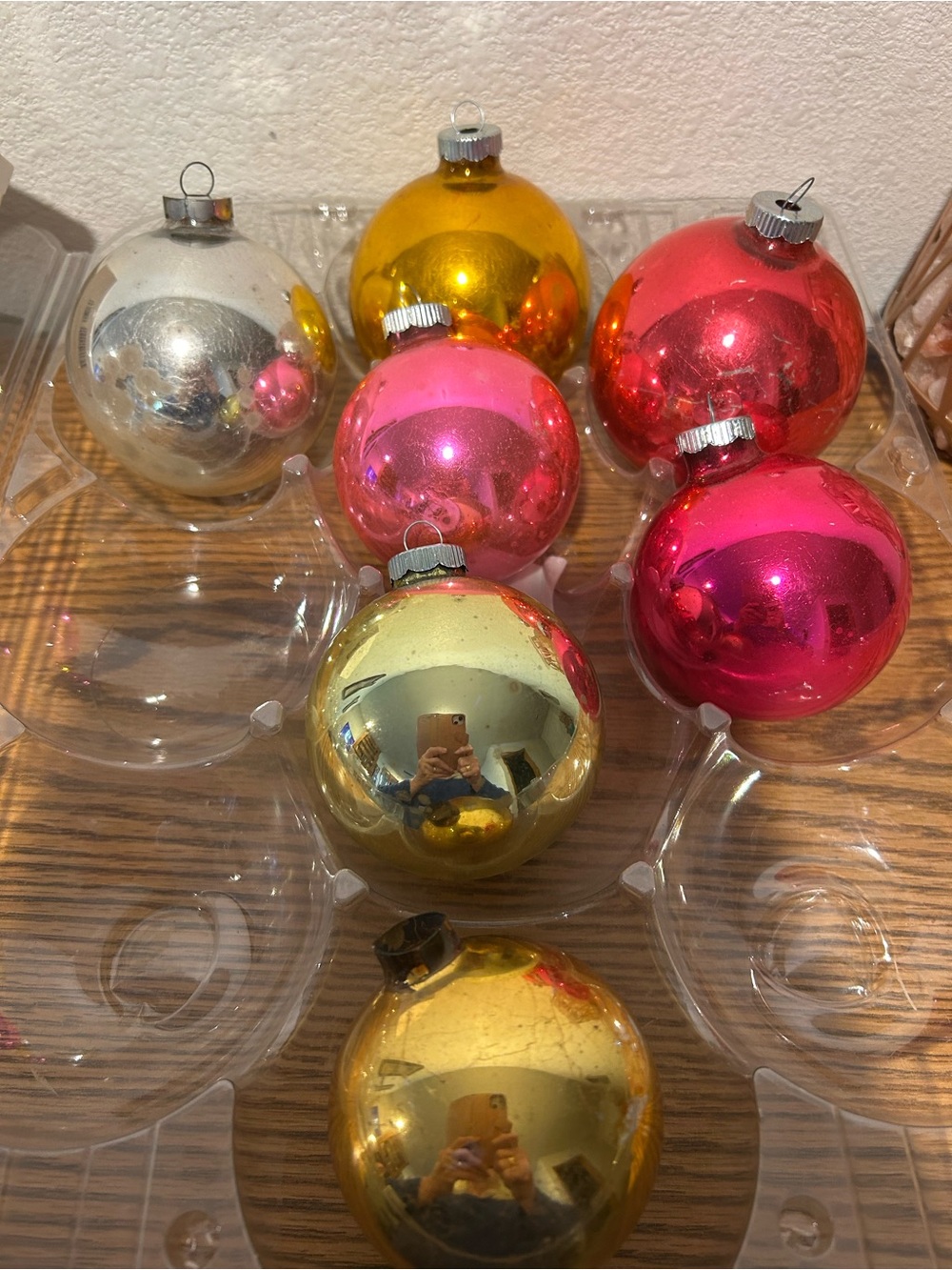 Vintage-Inspired Metallic Holiday Ornament Set - Pink, Gold, Silver